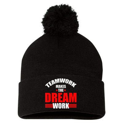 Teamwork Makes The Dream Work Team Crew Building Pom Pom 12in Knit Beanie