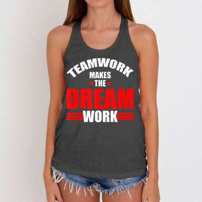 Teamwork Makes The Dream Work Team Crew Building Women's Knotted Racerback Tank