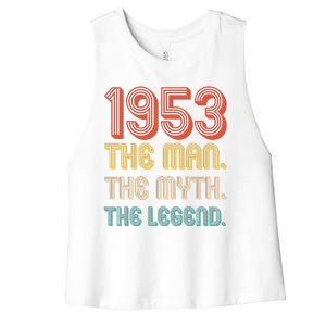 The Man The Myth The Legend 1953 70th Birthday Women's Racerback Cropped Tank