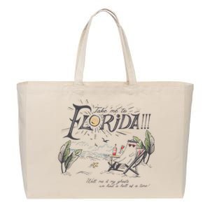 Take Me To The Florida Cotton Canvas Jumbo Tote