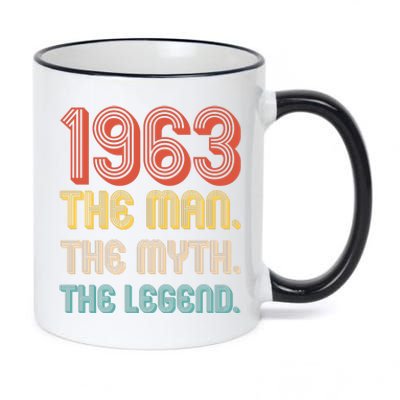 The Man The Myth The Legend 1963 60th Birthday 11oz Black Color Changing Mug