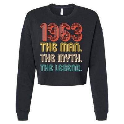 The Man The Myth The Legend 1963 60th Birthday Cropped Pullover Crew