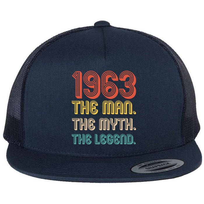 The Man The Myth The Legend 1963 60th Birthday Flat Bill Trucker Hat