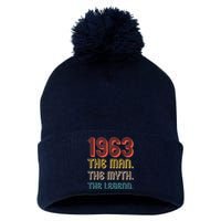 The Man The Myth The Legend 1963 60th Birthday Pom Pom 12in Knit Beanie