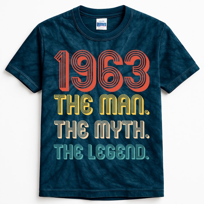 The Man The Myth The Legend 1963 60th Birthday Kids Tie-Dye T-Shirt