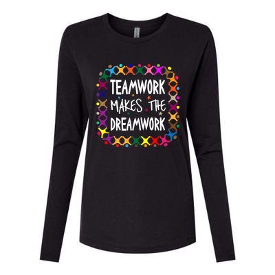 Teamwork Makes The Dreamwork Motivational Sports Quote Team Womens Cotton Relaxed Long Sleeve T-Shirt