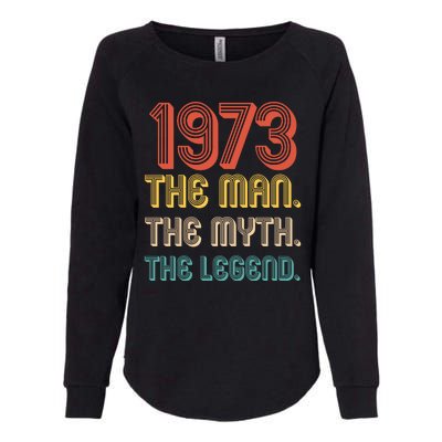 The Man The Myth The Legend 1973 50th Birthday Womens California Wash Sweatshirt