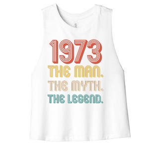 The Man The Myth The Legend 1973 50th Birthday Women's Racerback Cropped Tank