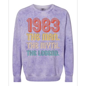 The Man The Myth The Legend 1983 40th Birthday Colorblast Crewneck Sweatshirt