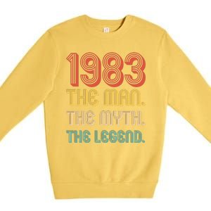 The Man The Myth The Legend 1983 40th Birthday Premium Crewneck Sweatshirt