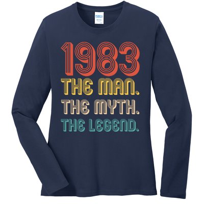 The Man The Myth The Legend 1983 40th Birthday Ladies Long Sleeve Shirt