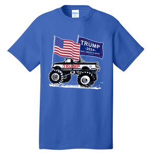 Trump Monster Truck Rally Trump Flag Trump 2024 Great Gift Tall T-Shirt