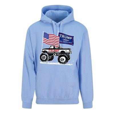 Trump Monster Truck Rally Trump Flag Trump 2024 Great Gift Unisex Surf Hoodie