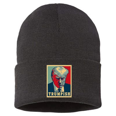 Trumpish Mugshot Vintage Poster Sustainable Knit Beanie