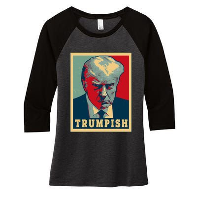 Trumpish Mugshot Vintage Poster Women's Tri-Blend 3/4-Sleeve Raglan Shirt