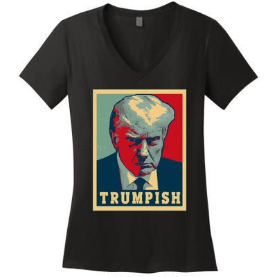 Trumpish Mugshot Vintage Poster Women's V-Neck T-Shirt