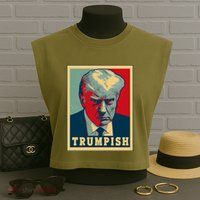 Trumpish Mugshot Vintage Poster Garment-Dyed Women's Muscle Tee