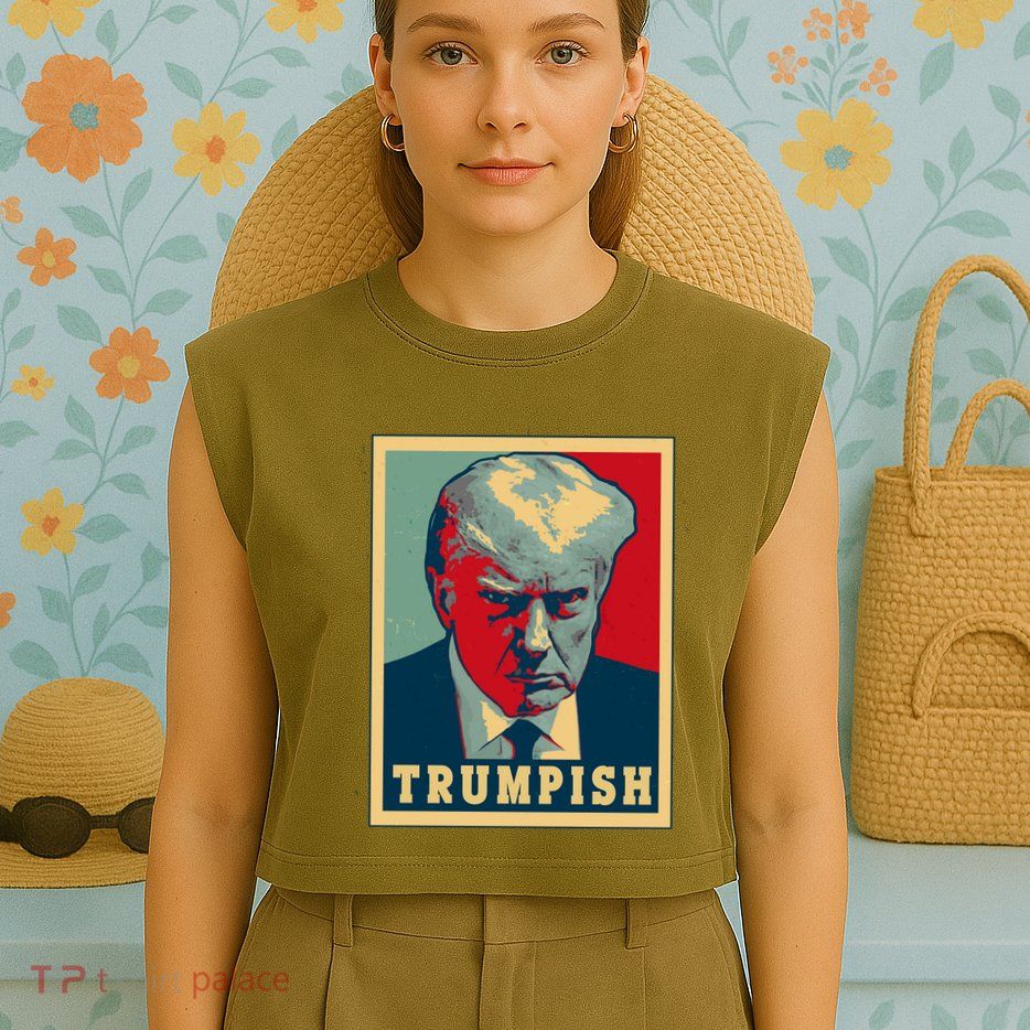 Trumpish Mugshot Vintage Poster Garment-Dyed Women's Muscle Tee