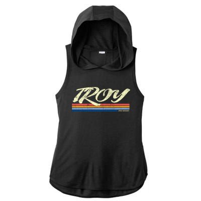 Troy Michigan Vintage Ladies PosiCharge Tri-Blend Wicking Draft Hoodie Tank