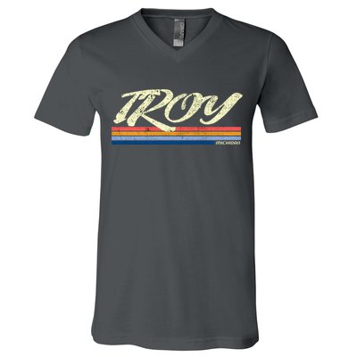 Troy Michigan Vintage V-Neck T-Shirt