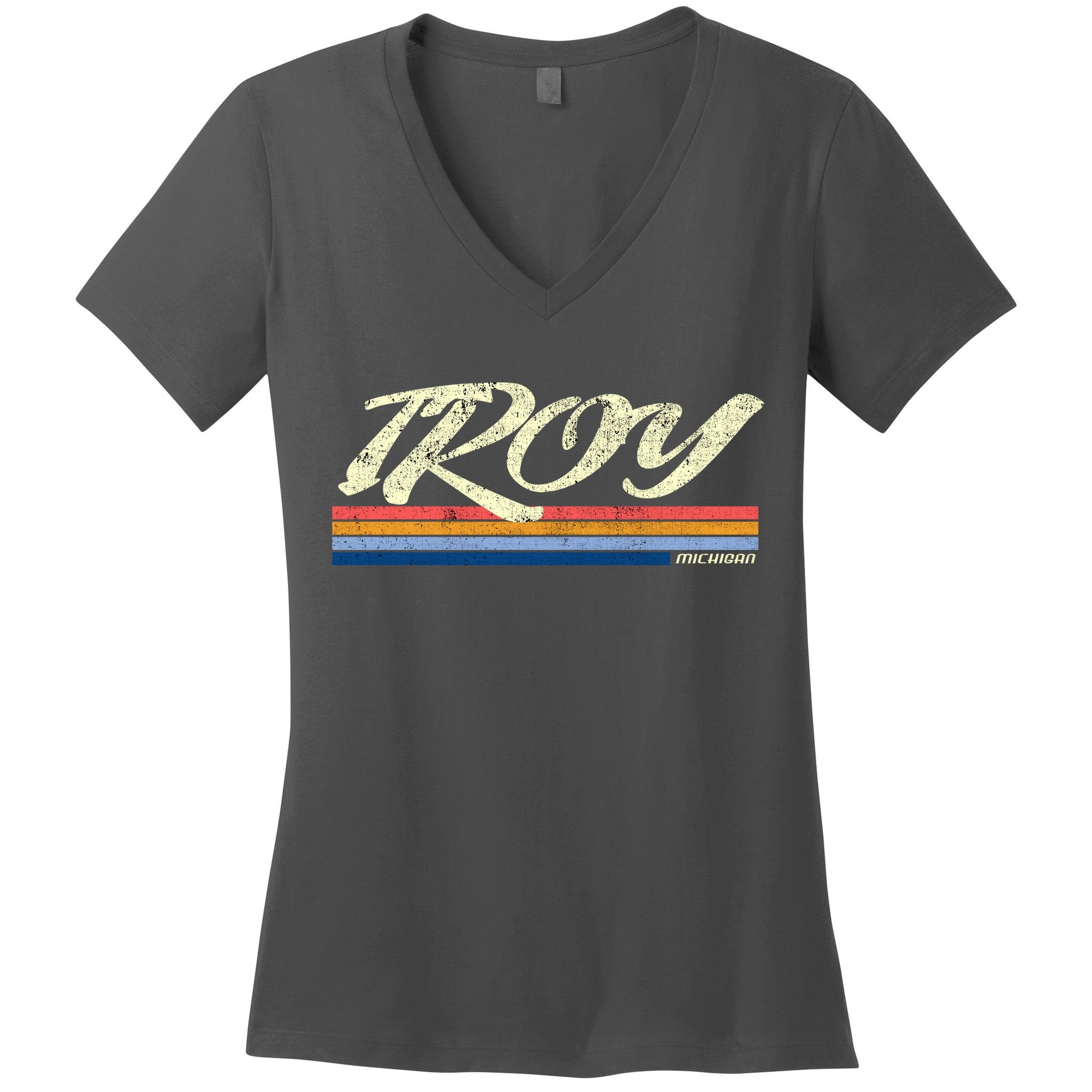 Troy Michigan Vintage Women's V-Neck T-Shirt