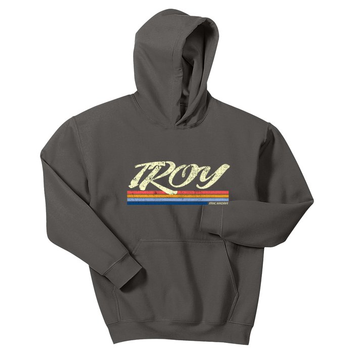 Troy Michigan Vintage Kids Hoodie