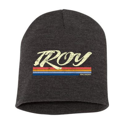 Troy Michigan Vintage Short Acrylic Beanie