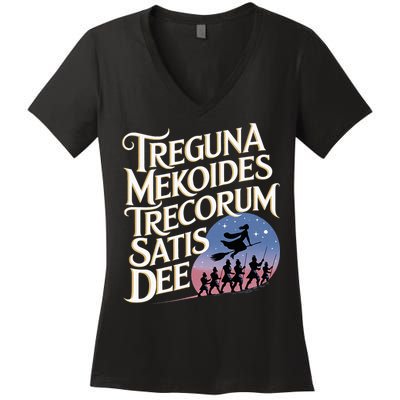 Treguna Mekoides Vintage Bedknobs And Broomsticks Theatre Women's V-Neck T-Shirt
