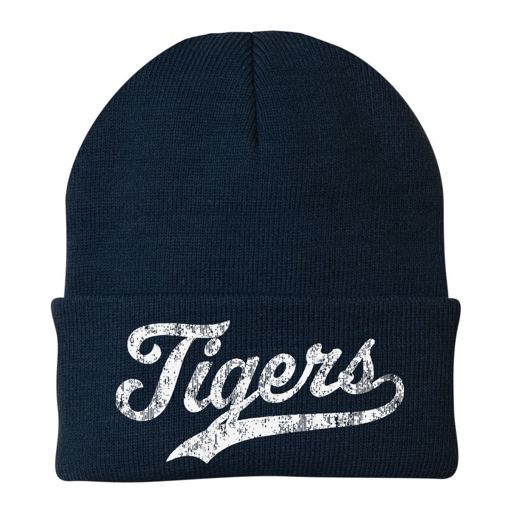 Tigers Mascot Vintage Sports Name Beanie