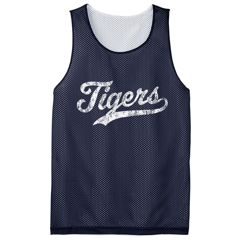 Tigers Mascot Vintage Sports Name Mesh Reversible Basketball Jersey Tank