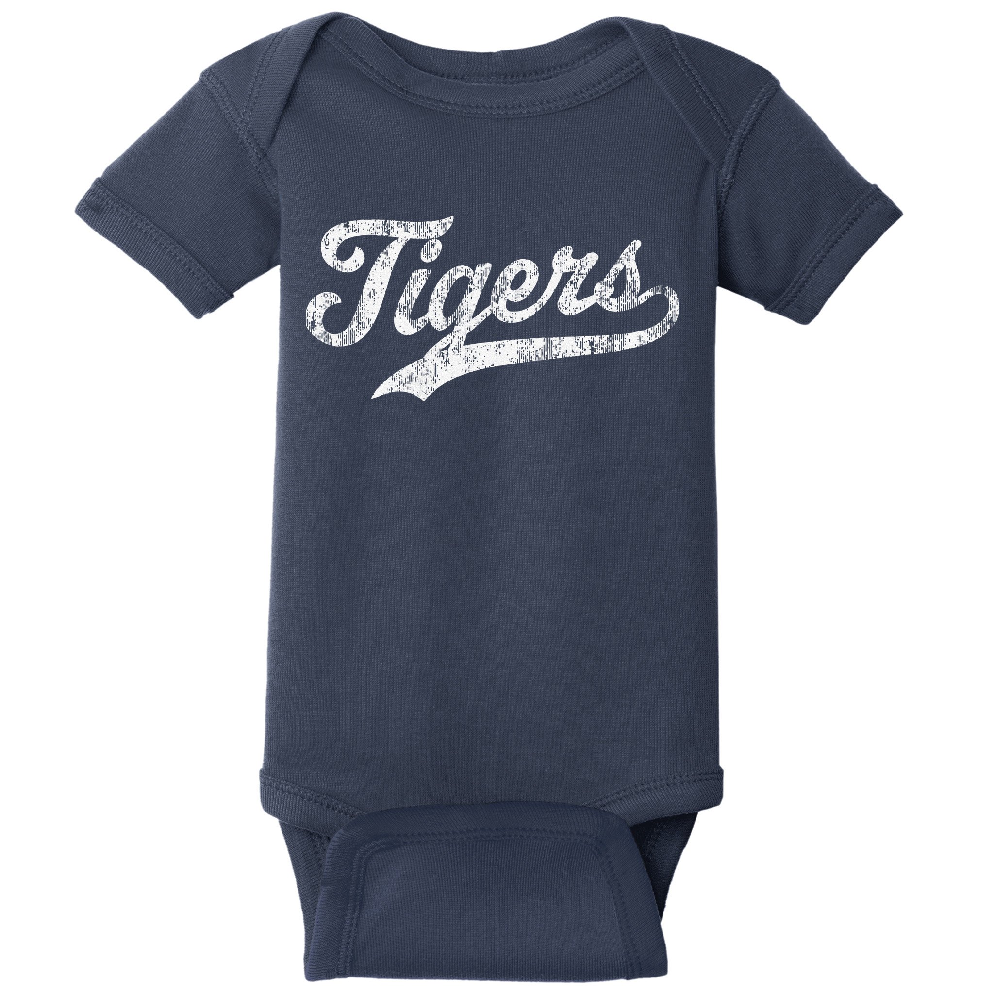 Tigers Mascot Vintage Sports Name Baby Bodysuit