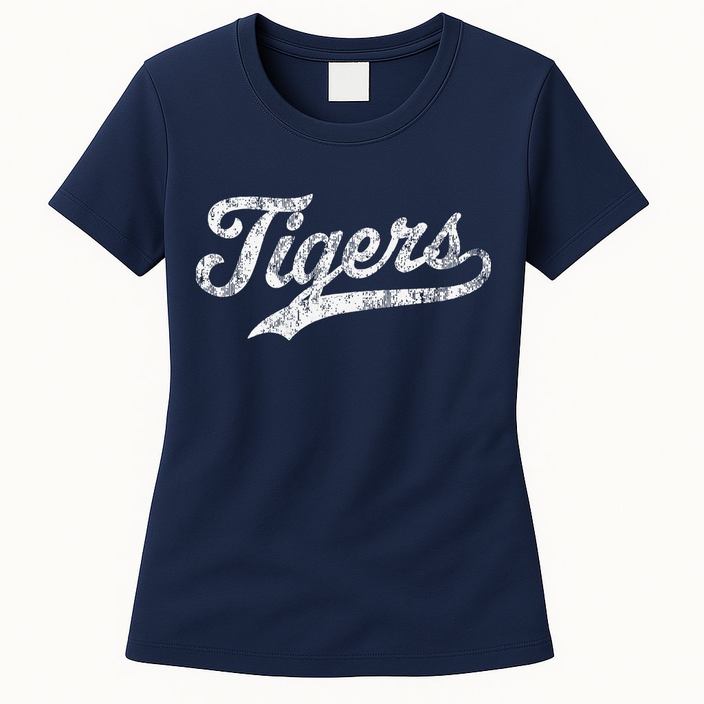 Tigers Mascot Vintage Sports Name Womens T-Shirt
