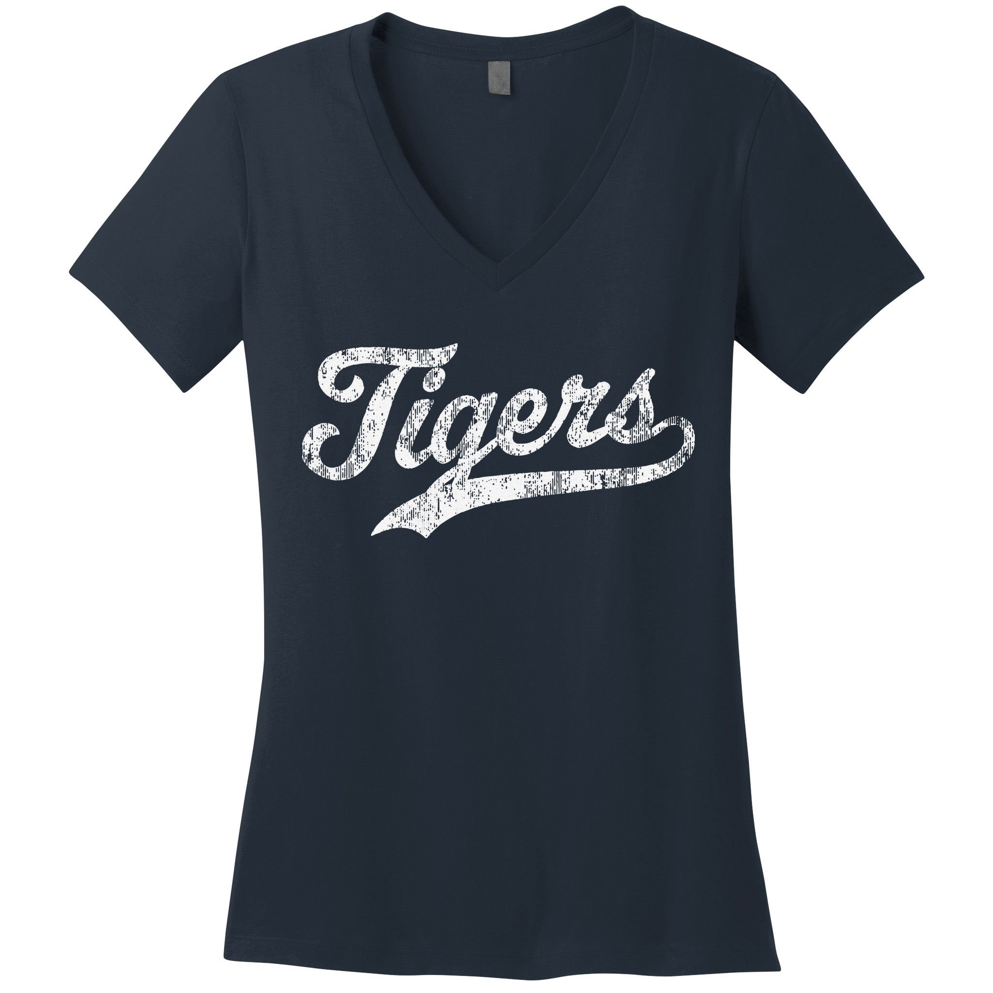 Tigers Mascot Vintage Sports Name Women's V-Neck T-Shirt