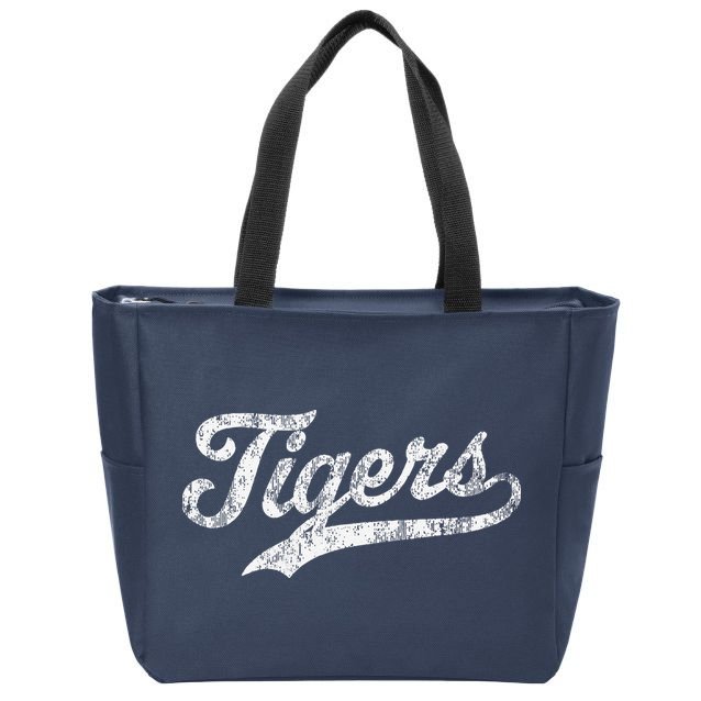Tigers Mascot Vintage Sports Name Zip Tote Bag