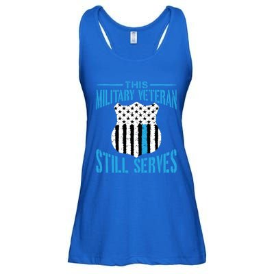 This Military Veteran Still Serves Gift Police Officer Gift Ladies Essential Flowy Tank