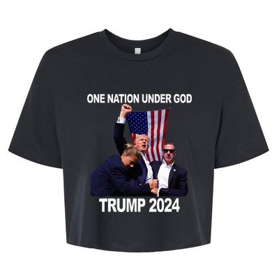 Trump Mugshot Vote For The Felon Trump 2024 Trump Convicted Bella+Canvas Jersey Crop Tee