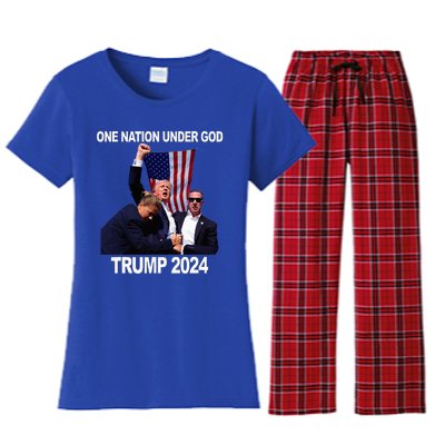 Trump Mugshot Vote For The Felon Trump 2024 Trump Convicted Women's Flannel Pajama Set