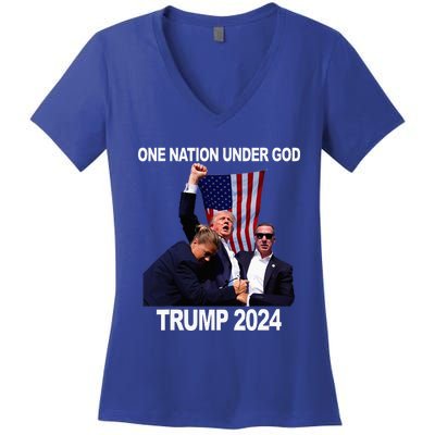 Trump Mugshot Vote For The Felon Trump 2024 Trump Convicted Women's V-Neck T-Shirt