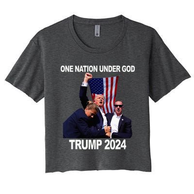 Trump Mugshot Vote For The Felon Trump 2024 Trump Convicted Women's Crop Top Tee