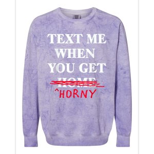 Text Me When You Get Home Horny Trending Colorblast Crewneck Sweatshirt