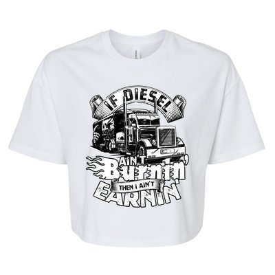 Trucker Men Women Big Rig Trucking Truckin Road Bella+Canvas Jersey Crop Tee