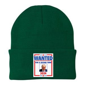 Trumps Mugshot Wanted For A Second Term 2024 President Knit Cap Winter Beanie