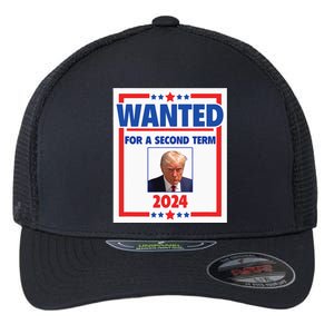 Trumps Mugshot Wanted For A Second Term 2024 President Flexfit Unipanel Trucker Cap