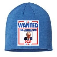 Trumps Mugshot Wanted For A Second Term 2024 President Sustainable Beanie