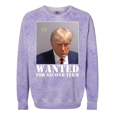 Trump Mugshot Wanted For Second Term Colorblast Crewneck Sweatshirt