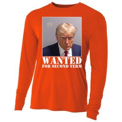 Trump Mugshot Wanted For Second Term Cooling Performance Long Sleeve Crew