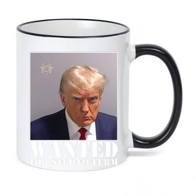 Trump Mugshot Wanted For Second Term 11oz Black Color Changing Mug