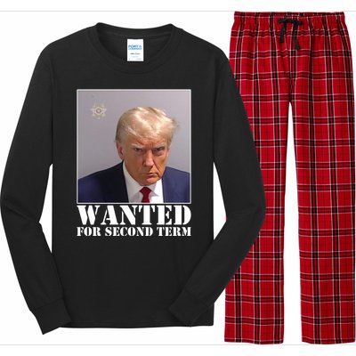 Trump Mugshot Wanted For Second Term Long Sleeve Pajama Set