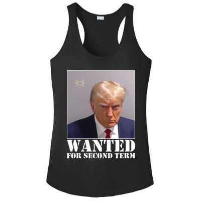 Trump Mugshot Wanted For Second Term Ladies PosiCharge Competitor Racerback Tank
