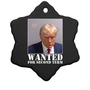 Trump Mugshot Wanted For Second Term Ceramic Star Ornament